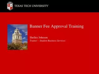 Banner Fee Approval Training