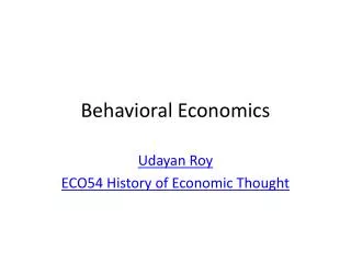 Behavioral Economics