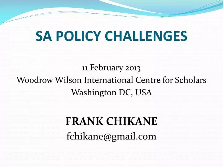 sa policy challenges