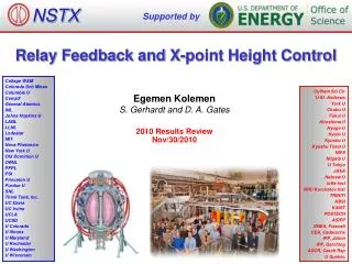 Relay Feedback and X-poin t Height Control