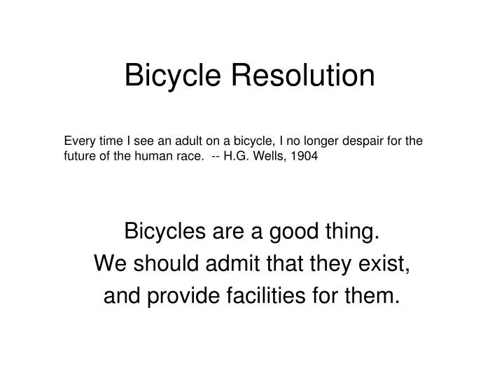 bicycle resolution