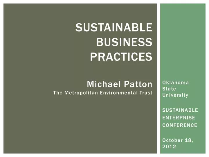 sustainable business practices michael patton the metropolitan environmental trust