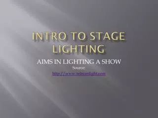 Intro to Stage Lighting
