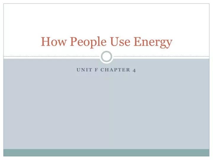 how people use energy