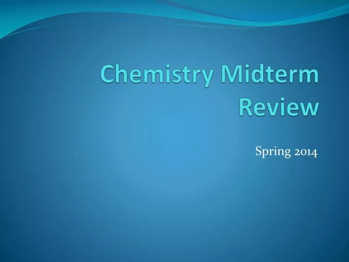 chemistry midterm review
