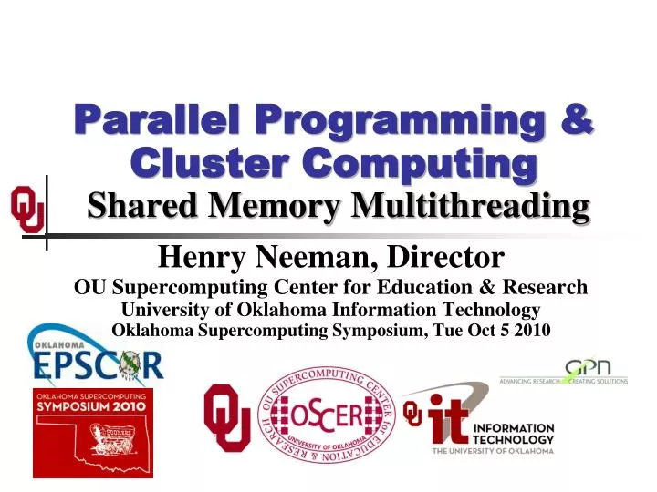 parallel programming cluster computing shared memory multithreading