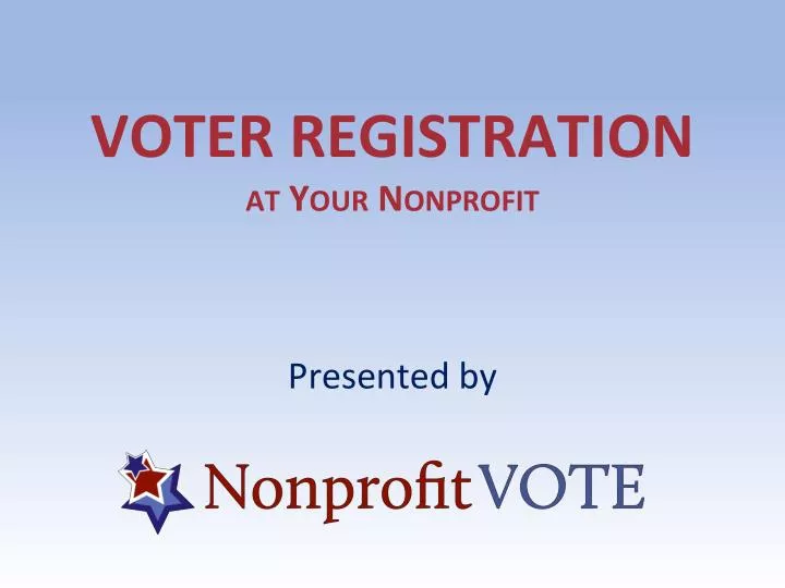 voter registration at your nonprofit