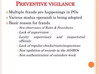 Preventive vigilance