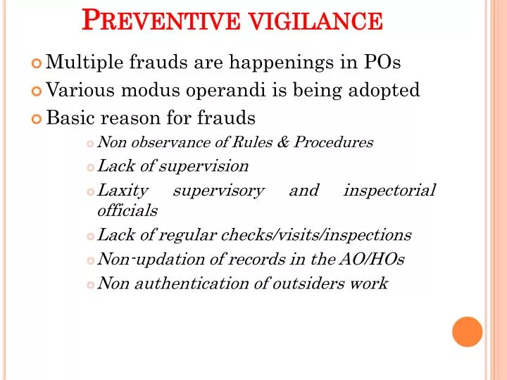 preventive vigilance