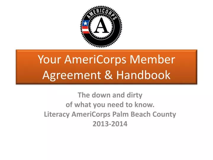 your americorps member agreement handbook