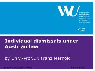 Individual dismissals under Austrian law