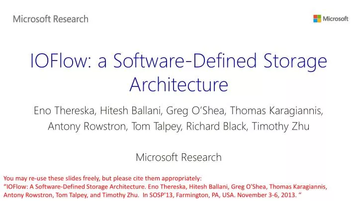 ioflow a software defined storage architecture