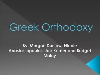Greek Orthodoxy