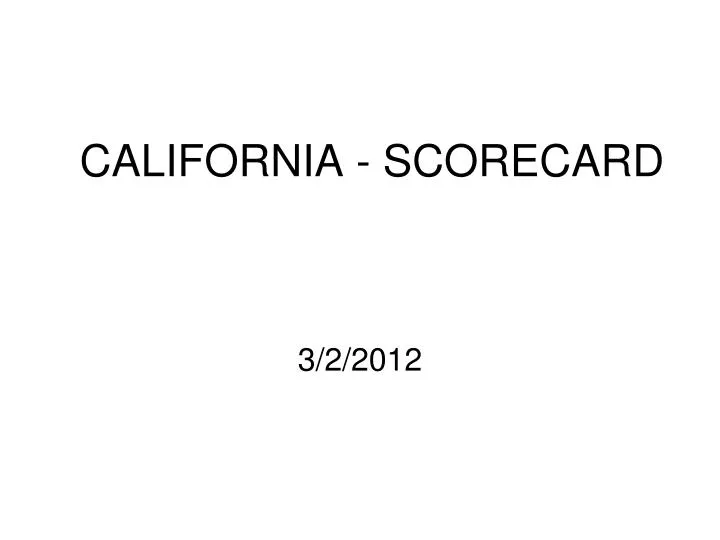 california scorecard