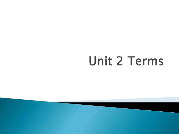unit 2 terms