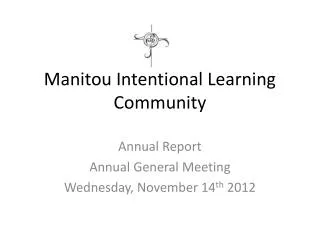 Manitou Intentional Learning Community