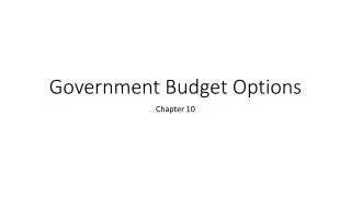 Government Budget Options