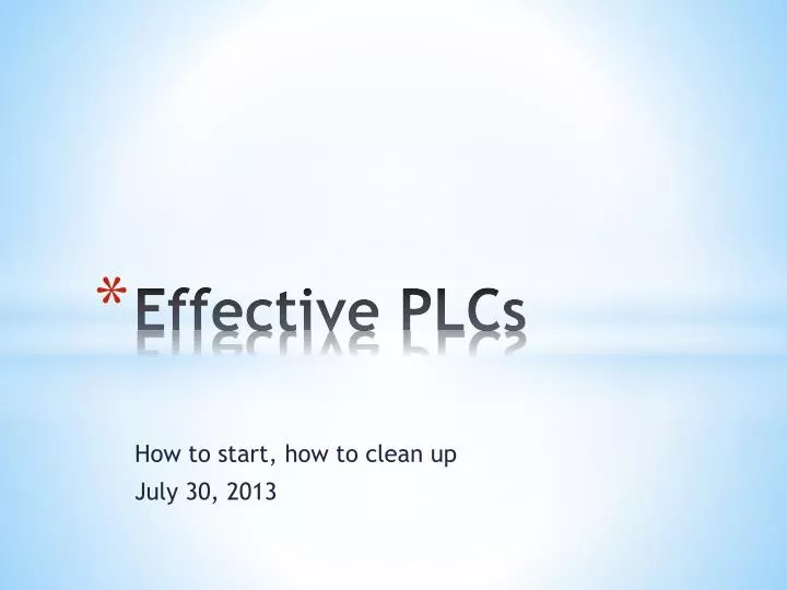 effective plcs