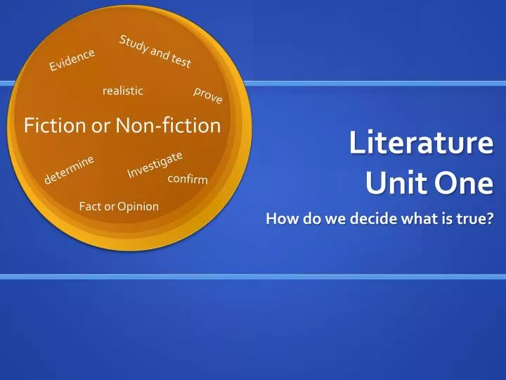literature unit one