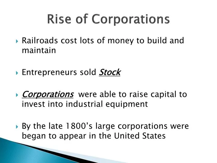 rise of corporations