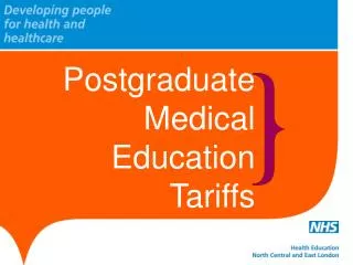 Postgraduate Medical Education Tariffs
