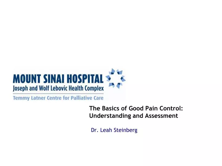 the basics of good pain control understanding and assessment