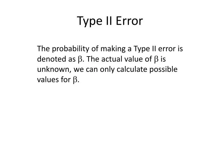 type ii error