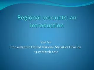 Regional accounts: an introduction