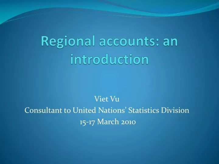 regional accounts an introduction