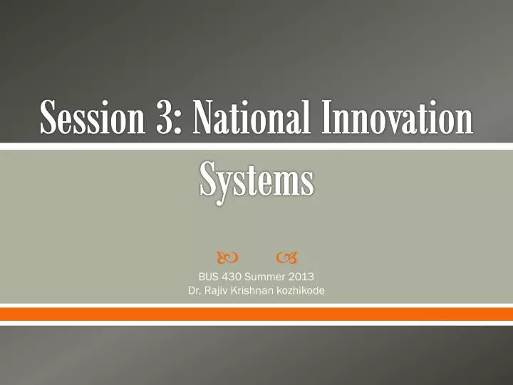 session 3 national innovation systems