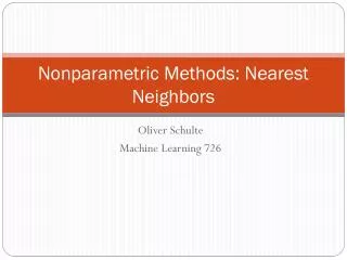 Nonparametric Methods: Nearest Neighbors