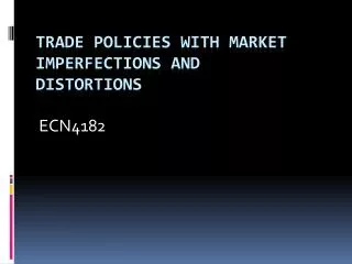 Trade Policies with Market Imperfections and Distortions