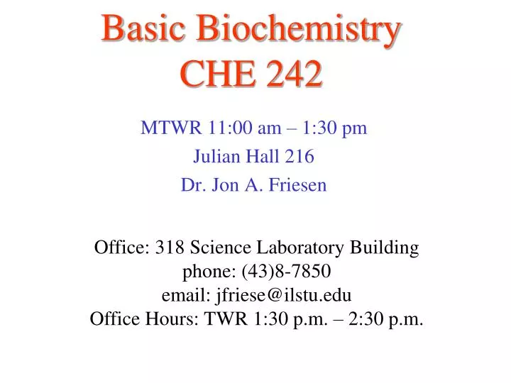 basic biochemistry che 242