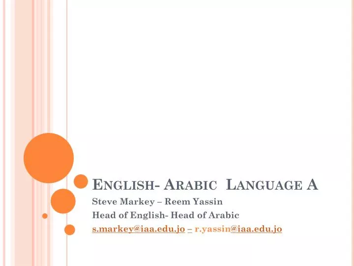 english arabic language a