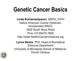 Genetic Cancer Basics