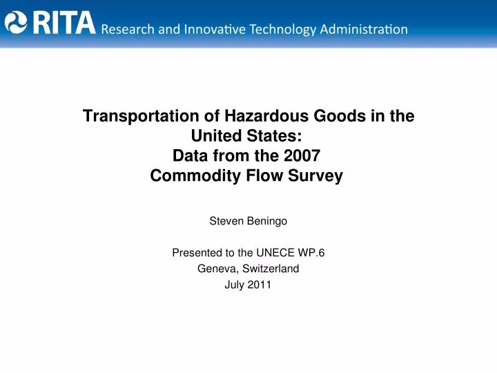transportation of hazardous goods in the united states data from the 2007 commodity flow survey
