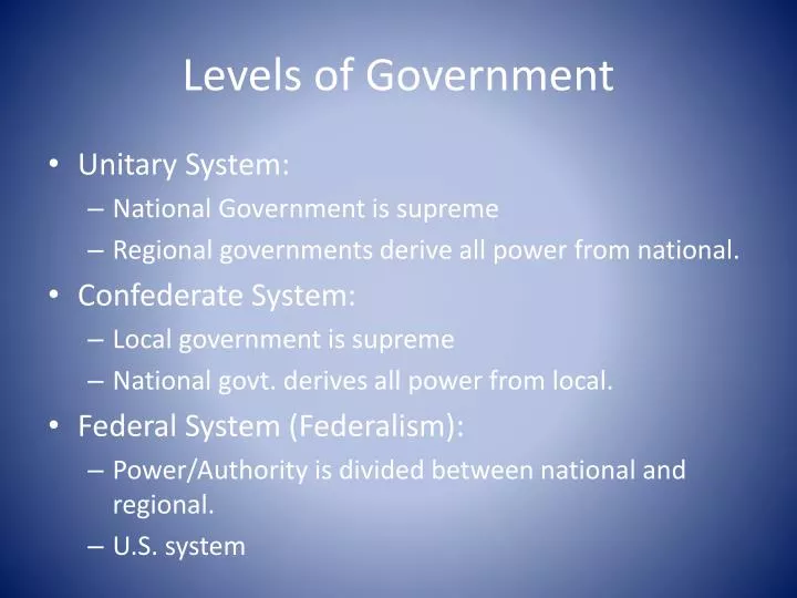 levels of government