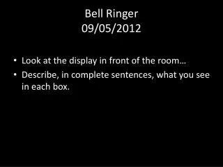 Bell Ringer 09/05/2012