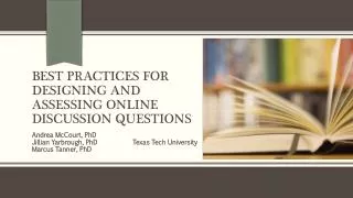 Best practices for designing and assessing online discussion questions