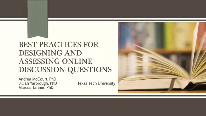 best practices for designing and assessing online discussion questions
