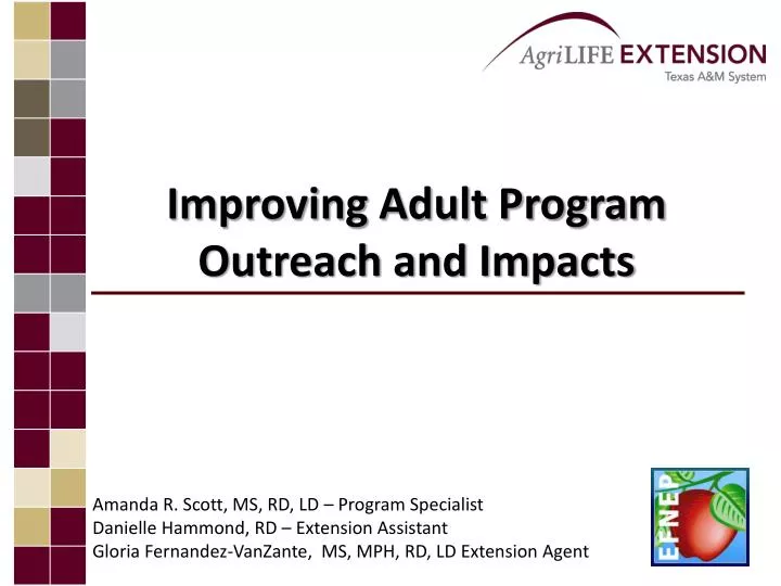improving adult program outreach and impacts
