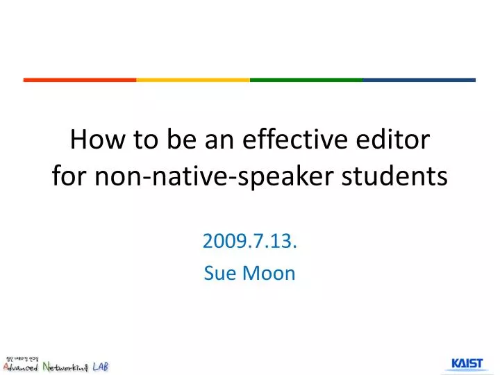 how to be an effective editor for non native speaker students