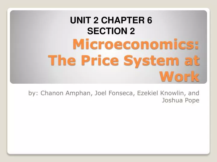 microeconomics the price system at work