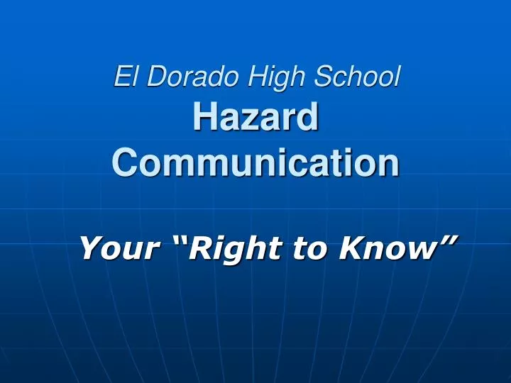 el dorado high school hazard communication