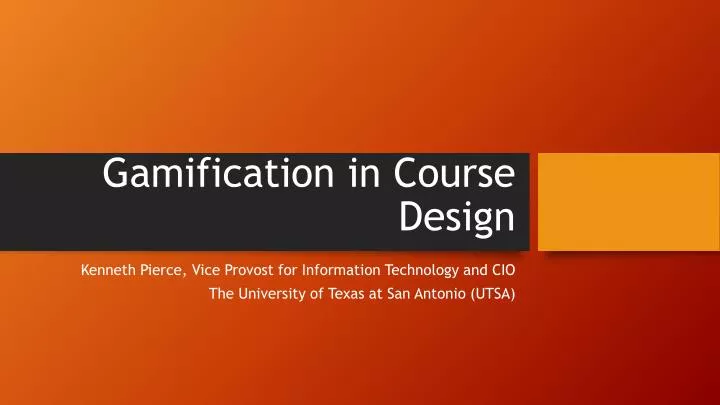 gamification in course design