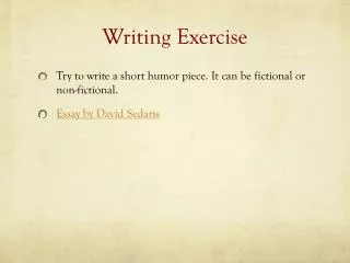 Writing Exercise