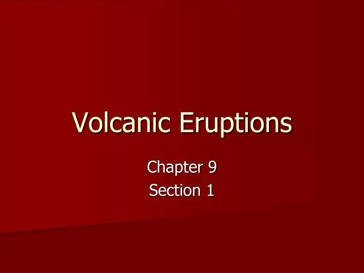 volcanic eruptions