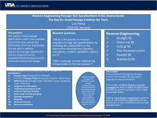 Reverse-Engineering Passage Test Specifications in ELL Assessments: