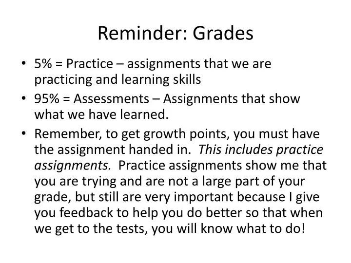 reminder grades