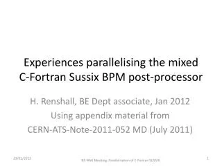 Experiences parallelising the mixed C-Fortran Sussix BPM post-processor